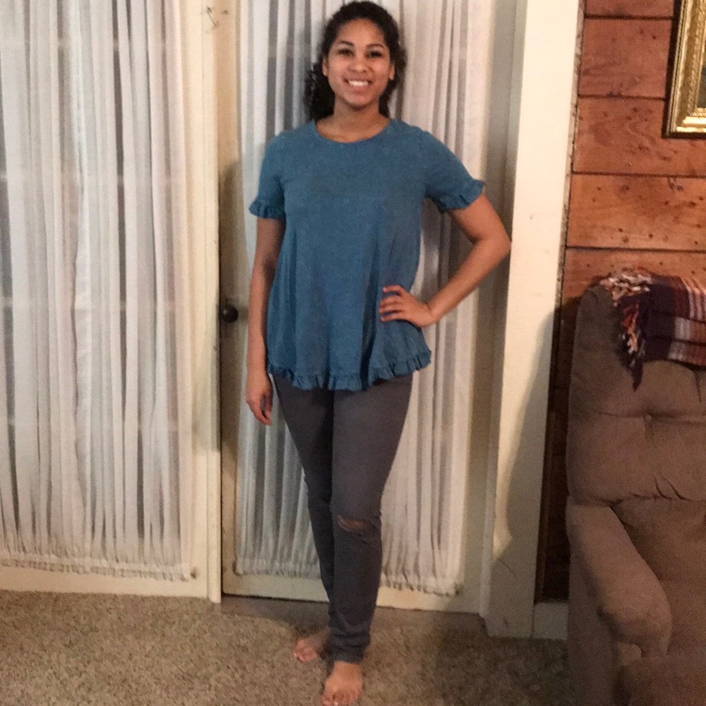 Juniors blouse top S ruffles altar’d state teens